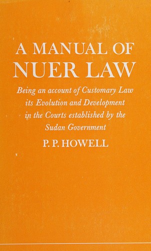 Cover for A manual of Nuer law