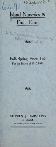 Cover for Fall and spring price list for the season of 1910-1911