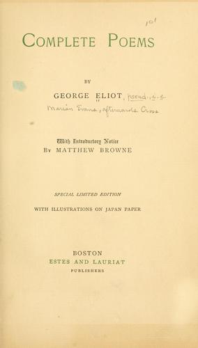 Cover for Complete poems