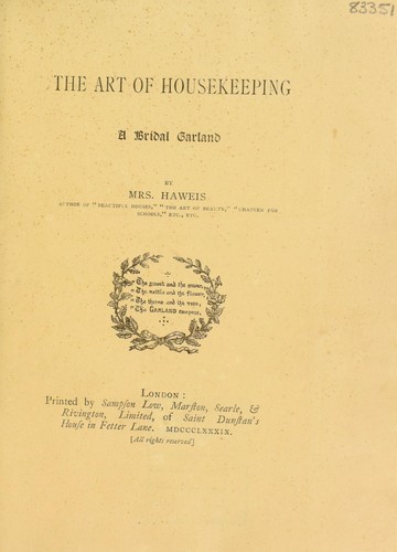 Cover for The art of housekeeping