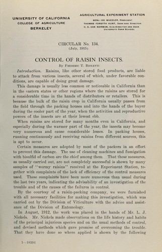 Cover for Control of raisin insects
