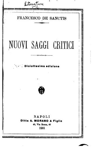 Cover for Nuovi saggi critici