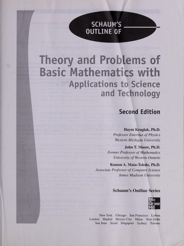 Cover for Schaum's outline of theory and problems of basic mathematics with applications to science and technology
