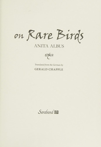 Cover for On Rare Birds