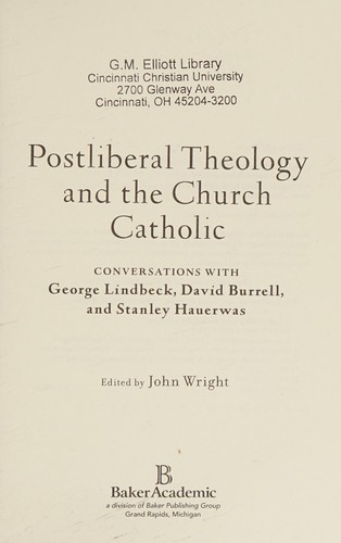 Cover for Postliberal theology and the church catholic