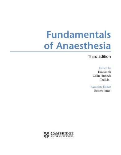 Cover for Fundamentals of Anaesthesia