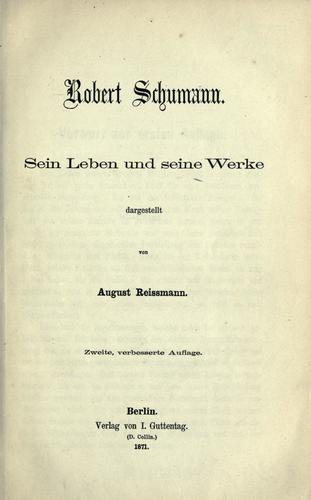 Cover for Robert Schumann