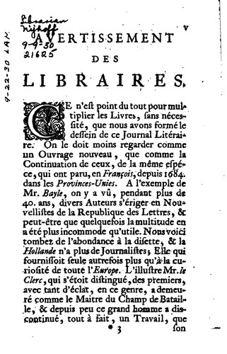 Cover for Bibliothèque raisonnée des ouvrages des savans de l'Europe