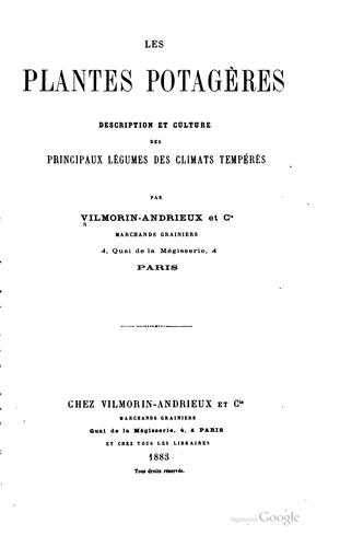 Cover for Les Plantes potagères