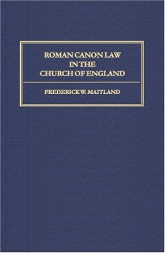 Cover for Roman canon law in the Church of England