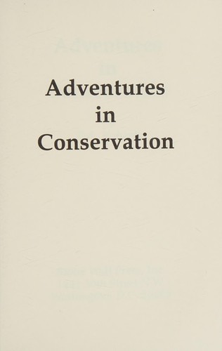 Cover for Adventures in conservation