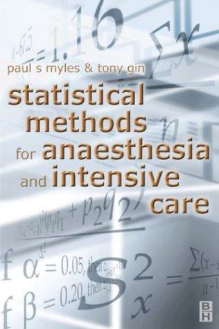 Cover for Statistical Methods for Anaesthesia and Intensive Care