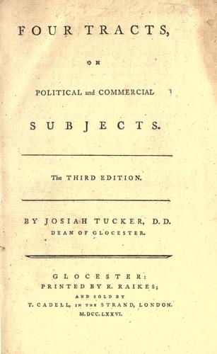 Cover for Four tracts on political and commercial subjects.