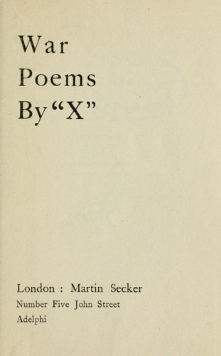 Cover for War poems