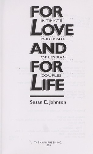 Cover for For love and for life