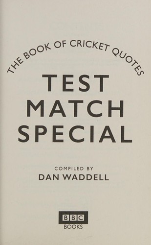 Cover for Test Match Special Book of Cricket Quotes