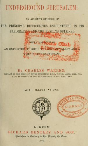 Cover for Underground Jerusalem