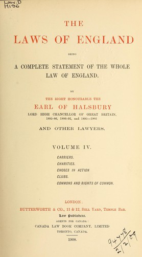 Cover for The Laws of England