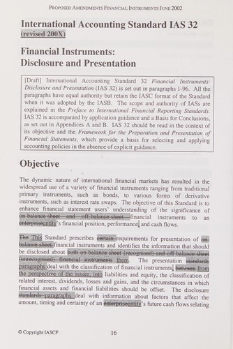 Cover for Exposure draft of proposed ammendments to IAS 32 financial instruments : disclosure and presentation, IAS 39 financial instruments: recognition and measurement