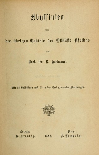 Cover for Abyssinien und die übrigen gebiete der ostküste Afrikas