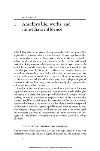 Cover for The Cambridge companion to Anselm