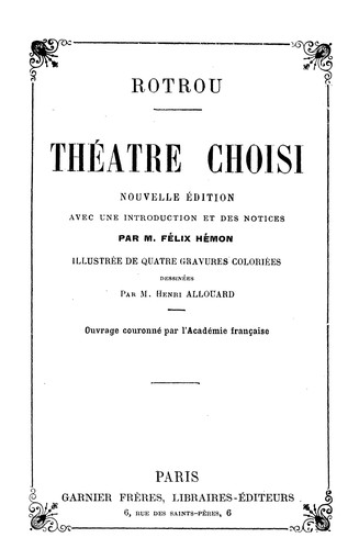 Cover for Théatre choisi