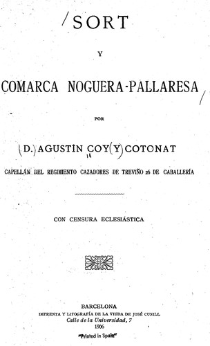 Cover for Sort y comarca Noguera-Pallaresa