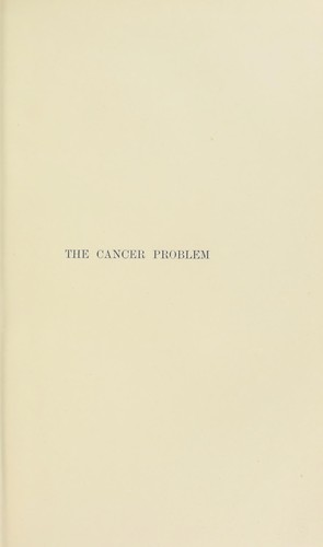 Cover for The cancer problem