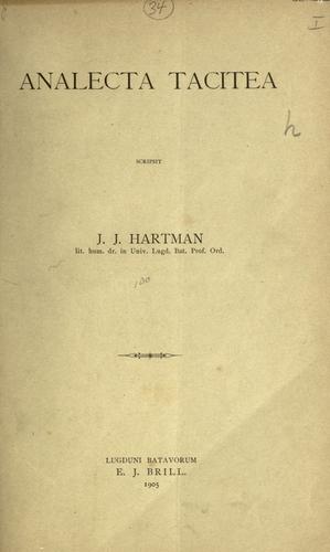 Cover for Analecta Tacitea.