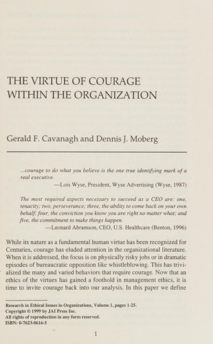 Cover for Research in ethical issues in organizations