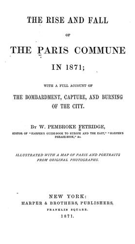 Cover for The rise and fall of the Paris commune in 1871