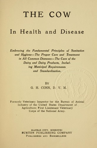 Cover for The cow in health and disease