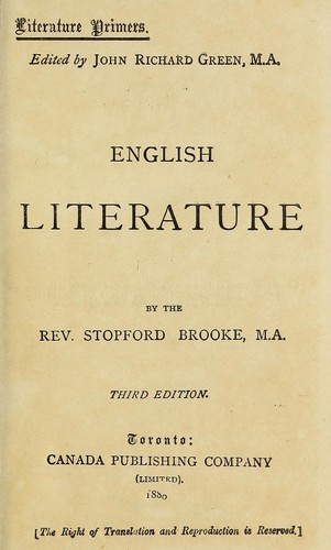 Cover for English literature