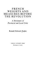 Cover for French weights and measures before the Revolution