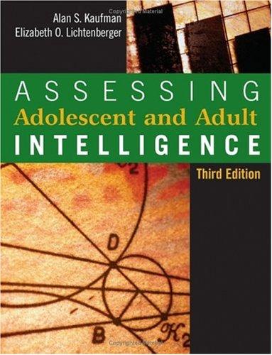 Cover for Assessing Adolescent and Adult Intelligence, Third Edition
