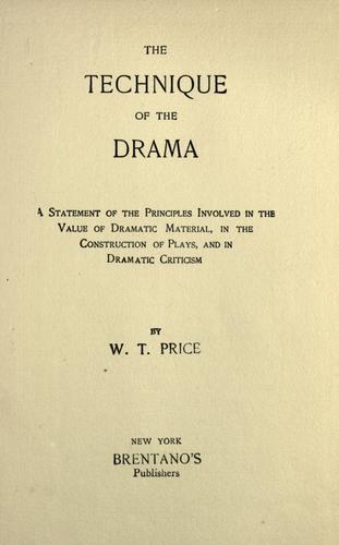 Cover for The technique of the drama