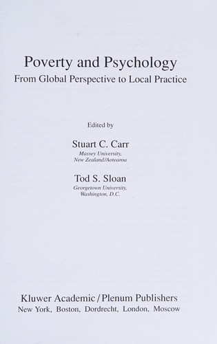 Cover for Poverty and psychology