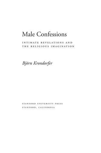 Cover for Male confessions