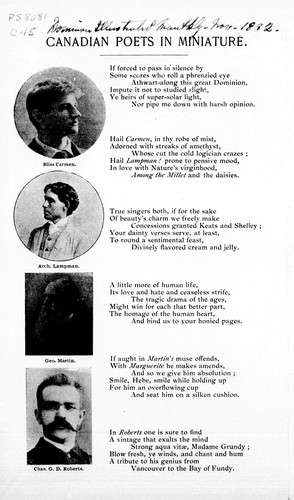 Cover for Canadian poets in miniature