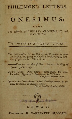 Cover for Philemon's letters to Onesimus