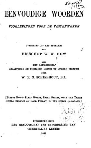 Cover for Eenvoudige woorden: voorlezingen voor de vastenweken