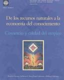 Cover for De Los Recursos Naturales a LA Ecpmpmia Del Conocimiento