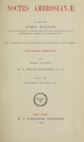 Cover for Noctes ambrosianae