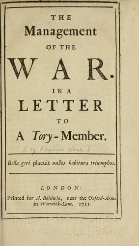 Cover for management of the war.