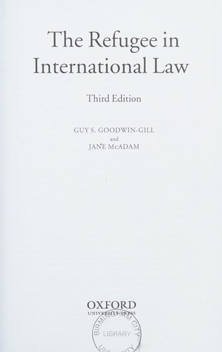 Cover for The refugee in international law