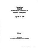 Cover for Proceedings AAAI-87 Sixth National Conference on Artificial Intelligence, July 13-17, 1987