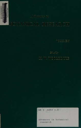 Cover for Advances in botanical research