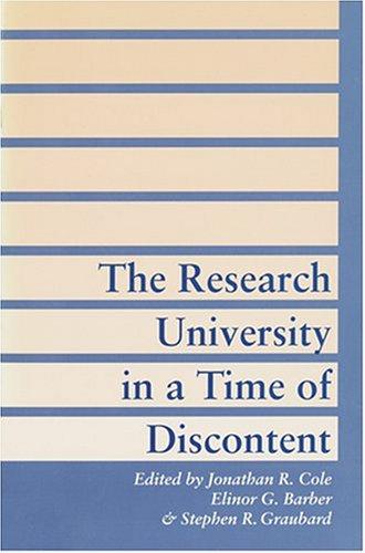 Cover for The research university in a time of discontent
