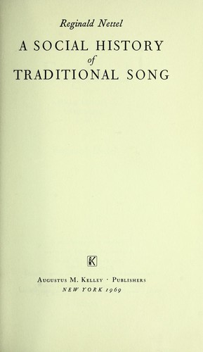 Cover for A social history of traditional song.