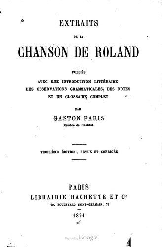 Cover for Extraits de la Chanson de Roland